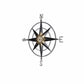 Black Metal Wall Decor Compass with Gold Center Accents By Homeroots | Wall Decor | Modishstore - 2