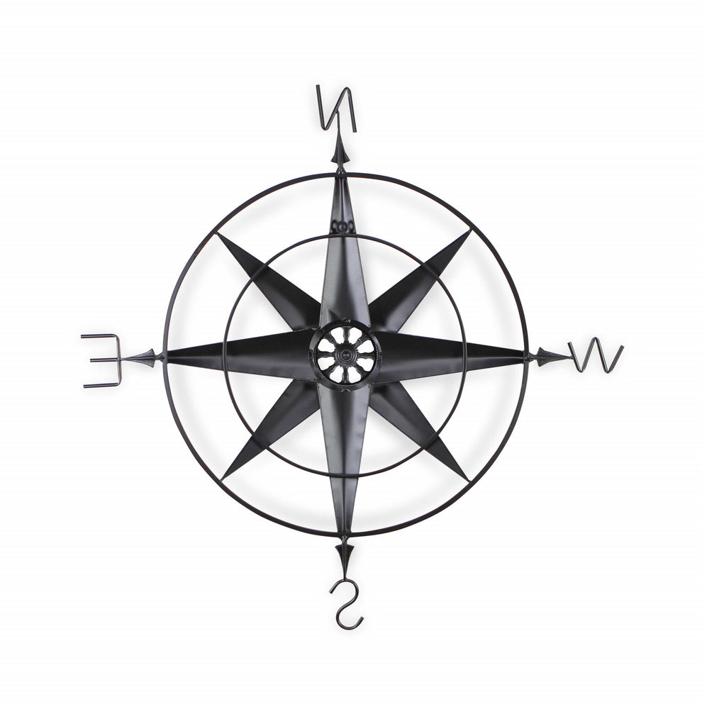 Black Metal Wall Decor Compass with Gold Center Accents By Homeroots | Wall Decor | Modishstore - 5