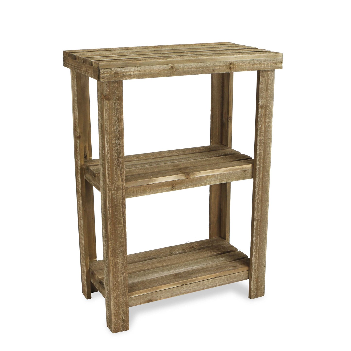 Rustic Natural Wood Finish 2 Shelf Side Table By Homeroots | Side Tables | Modishstore