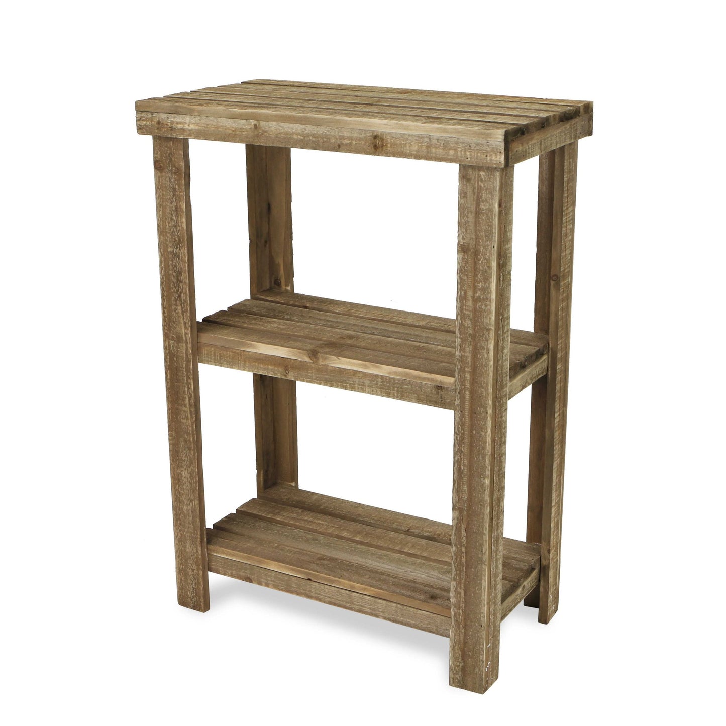 Rustic Natural Wood Finish 2 Shelf Side Table By Homeroots