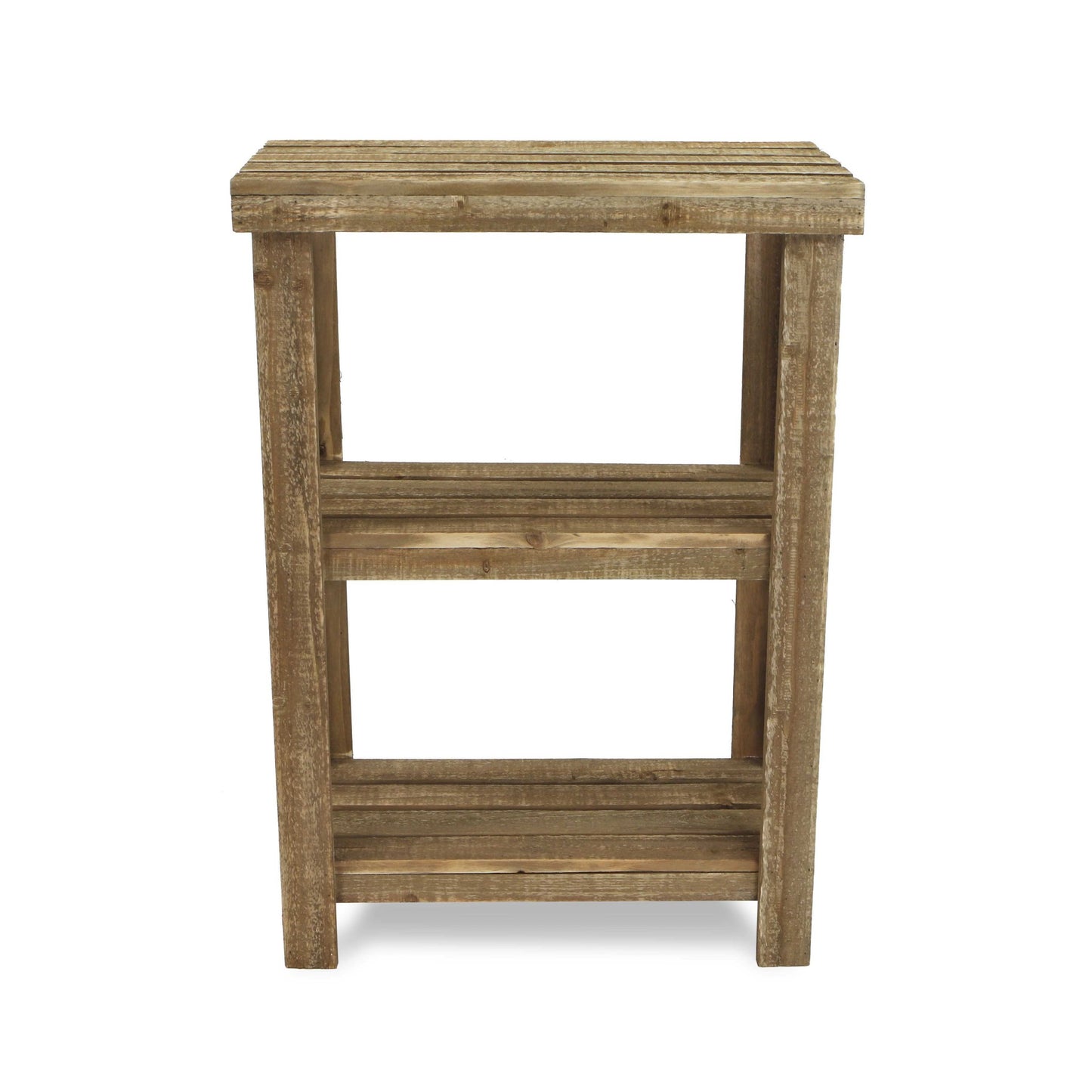 Rustic Natural Wood Finish 2 Shelf Side Table By Homeroots