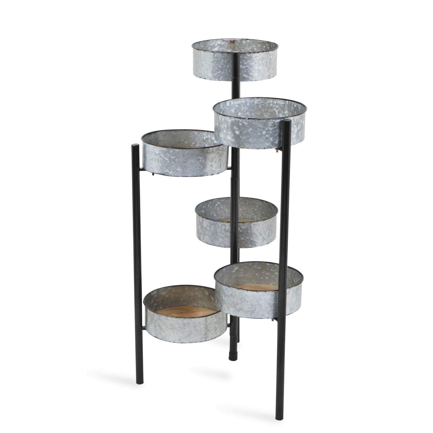 Modern Farmhouse 6 Tier Galvanized Metal Plant Stand By Homeroots | Planters, Troughs & Cachepots | Modishstore