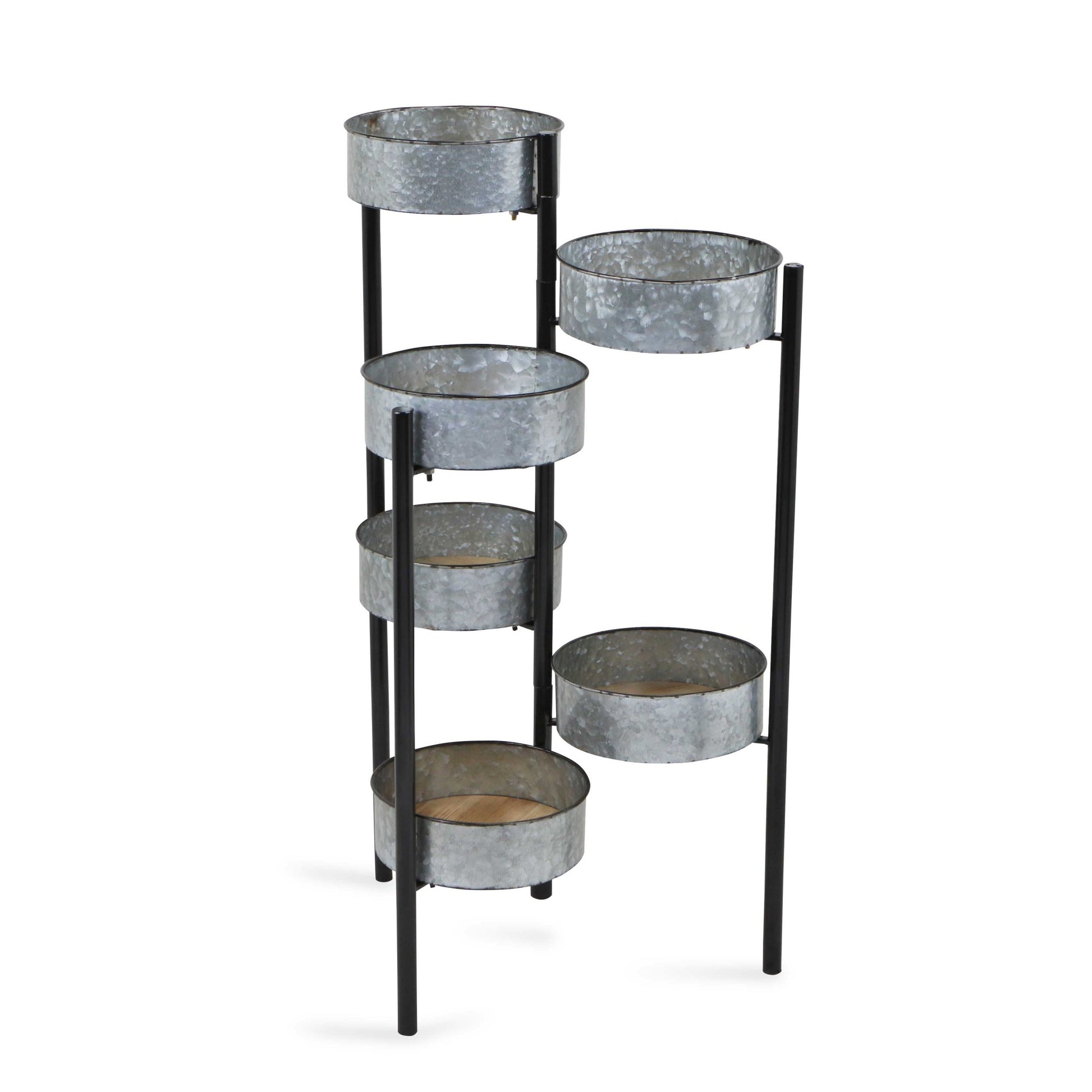 Modern Farmhouse 6 Tier Galvanized Metal Plant Stand By Homeroots | Planters, Troughs & Cachepots | Modishstore - 3