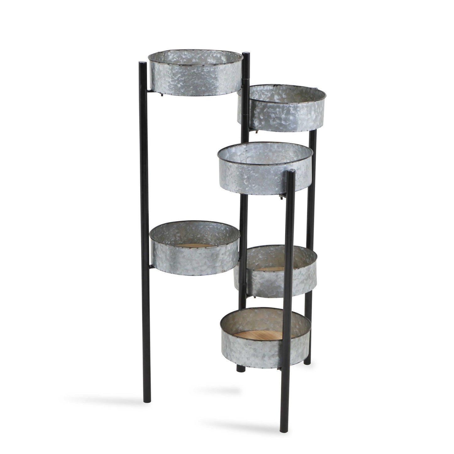Modern Farmhouse 6 Tier Galvanized Metal Plant Stand By Homeroots | Planters, Troughs & Cachepots | Modishstore - 4