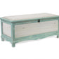Rectangular Green Wooden with seat Cushion and inside Storage Bench By Homeroots