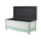 Rectangular Green Wooden with seat Cushion and inside Storage Bench By Homeroots