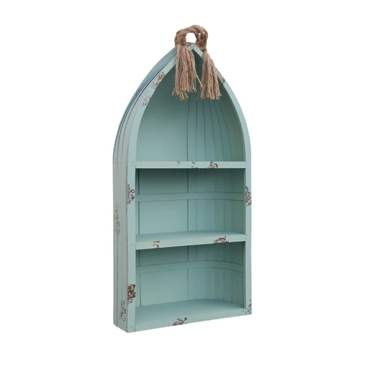 Distressed Blue Canoe Hanging Shelf By Homeroots | Shelves & Shelving Units | Modishstore