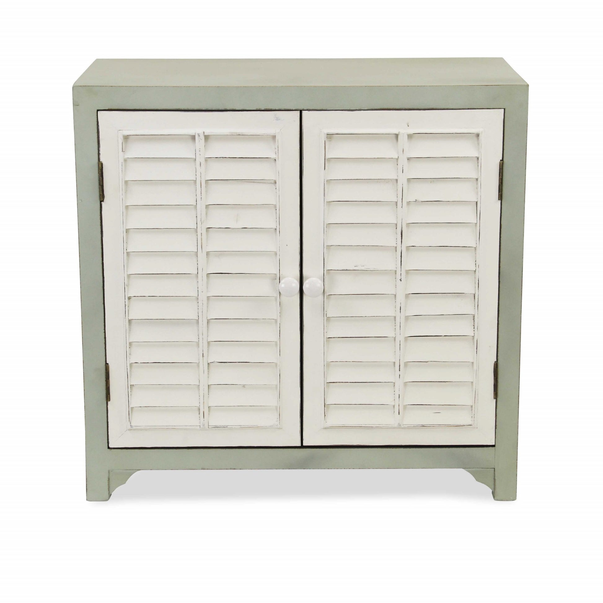 Sea Salt Blue And White Shutter Accent Cabinet By Homeroots | Cabinets | Modishstore - 3