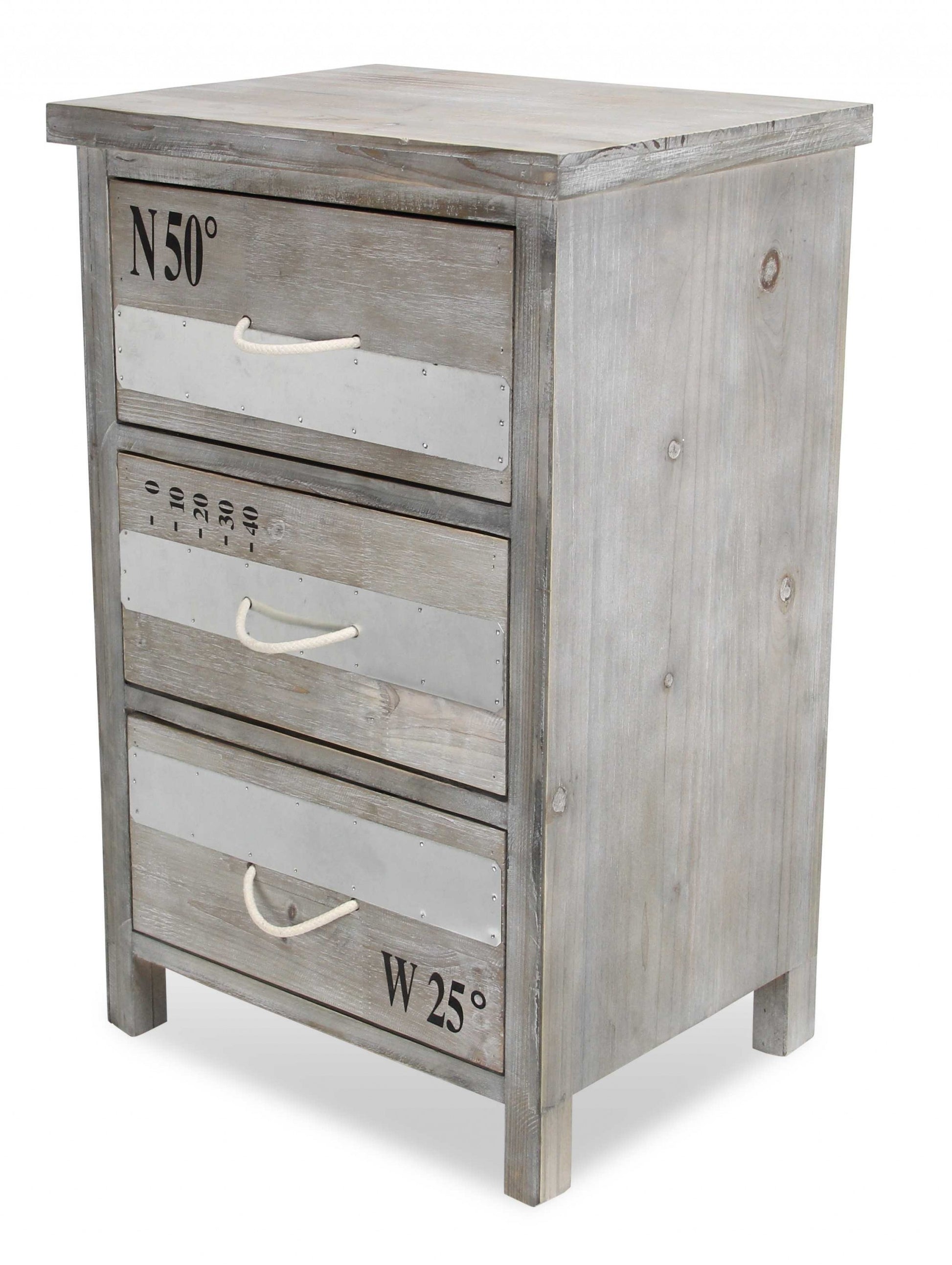 Nautical Gray Wash Wood Accent Cabinet By Homeroots | Cabinets | Modishstore - 2