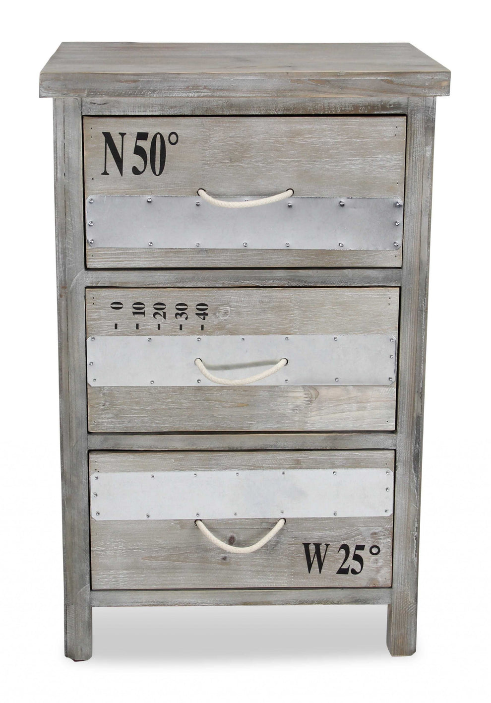 Nautical Gray Wash Wood Accent Cabinet By Homeroots | Cabinets | Modishstore - 3