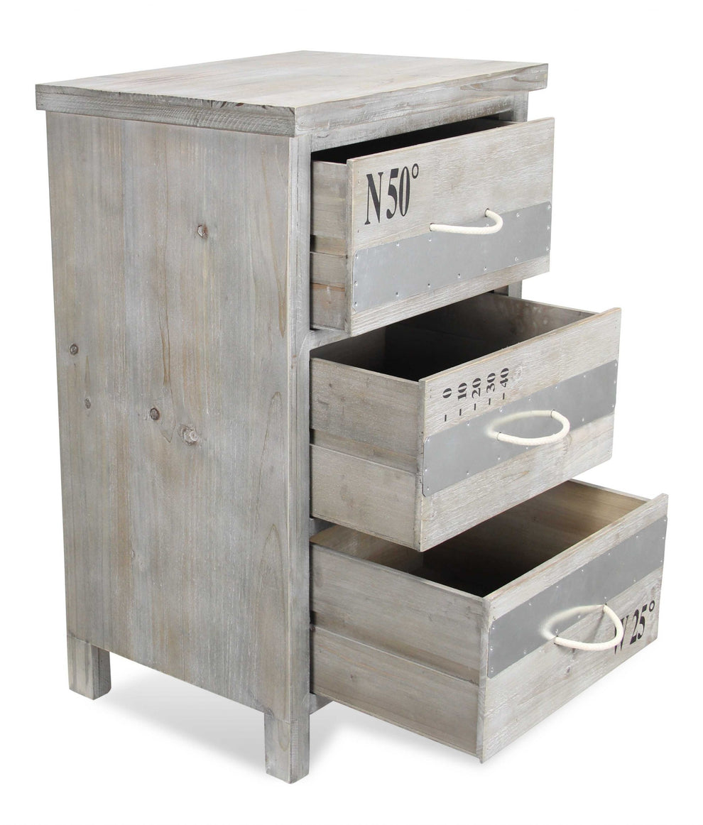 Nautical Gray Wash Wood Accent Cabinet By Homeroots | Cabinets | Modishstore - 4