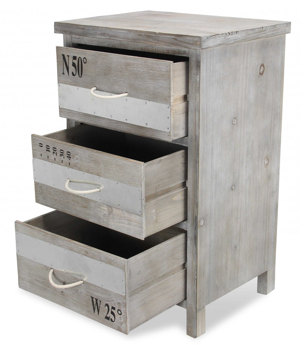 Nautical Gray Wash Wood Accent Cabinet By Homeroots | Cabinets | Modishstore - 5