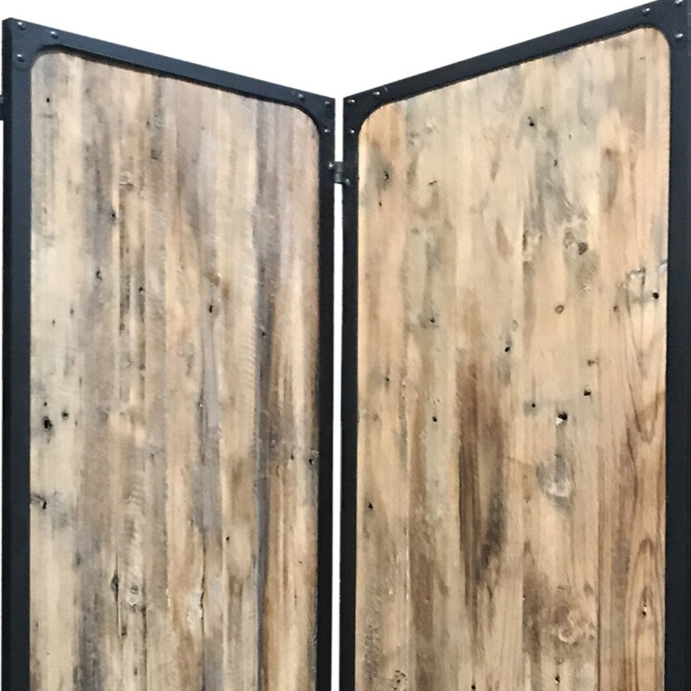 4 Panel Brown Room Divider By Homeroots | Room Dividers | Modishstore - 5