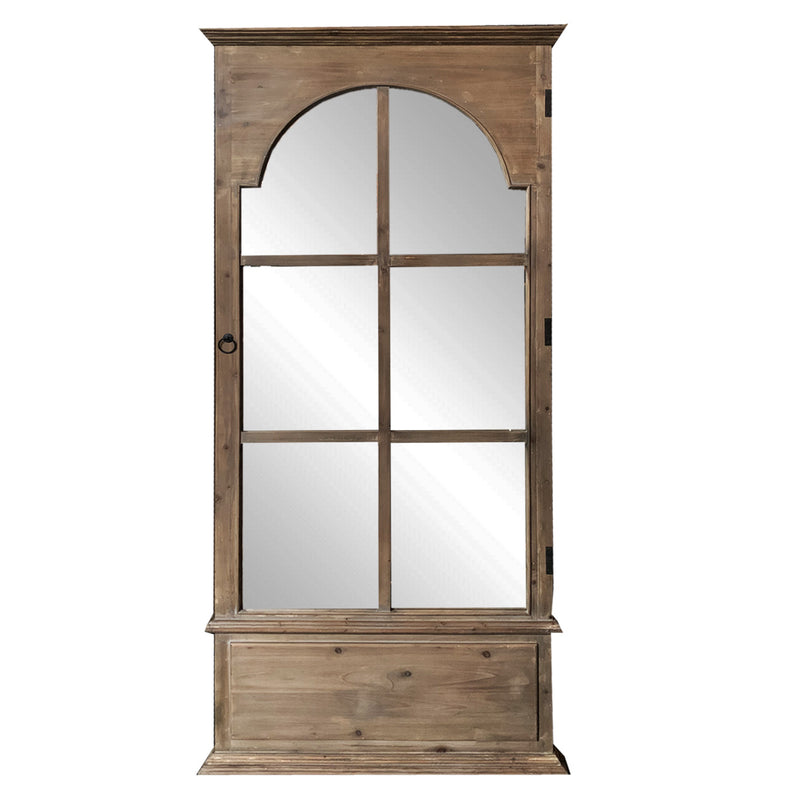 Rectangular Rustic Door Design Leaning Mirror with Door Hinge By Homeroots | Mirrors | Modishstore