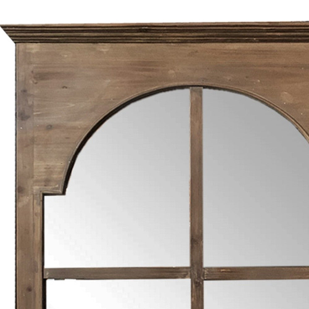 Rectangular Rustic Door Design Leaning Mirror with Door Hinge By Homeroots | Mirrors | Modishstore - 6