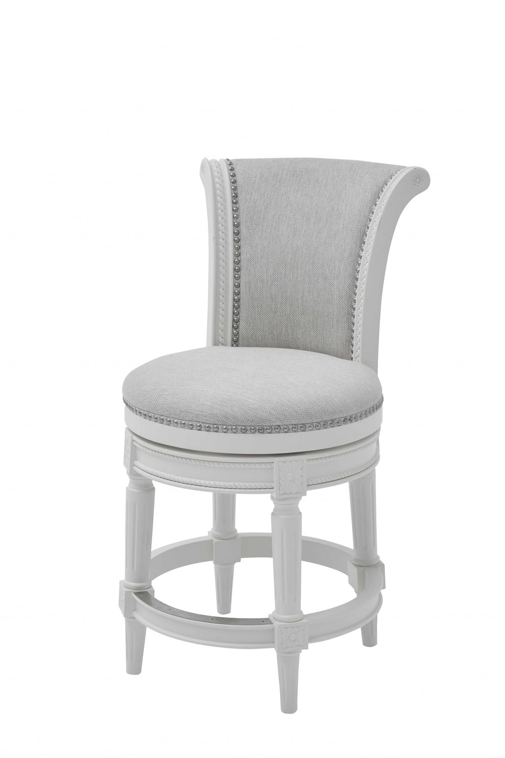 Modern Farmhouse White Counter Height Bar Stool By Homeroots | Bar Stools | Modishstore - 2