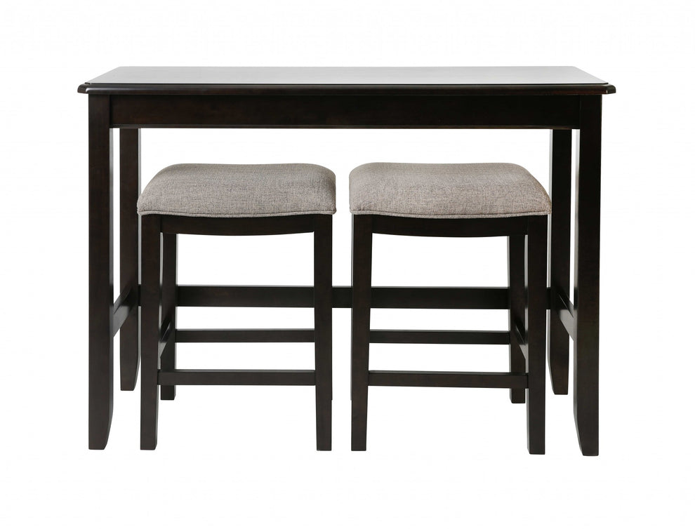 Perfecto Espresso Finish Sofa Table With Two Bar Stools By Homeroots | Bar Stools & Table | Modishstore - 3