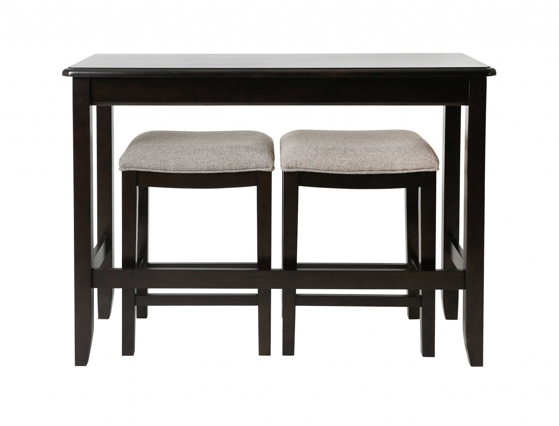 Perfecto Espresso Finish Sofa Table With Two Bar Stools By Homeroots | Bar Stools & Table | Modishstore - 4