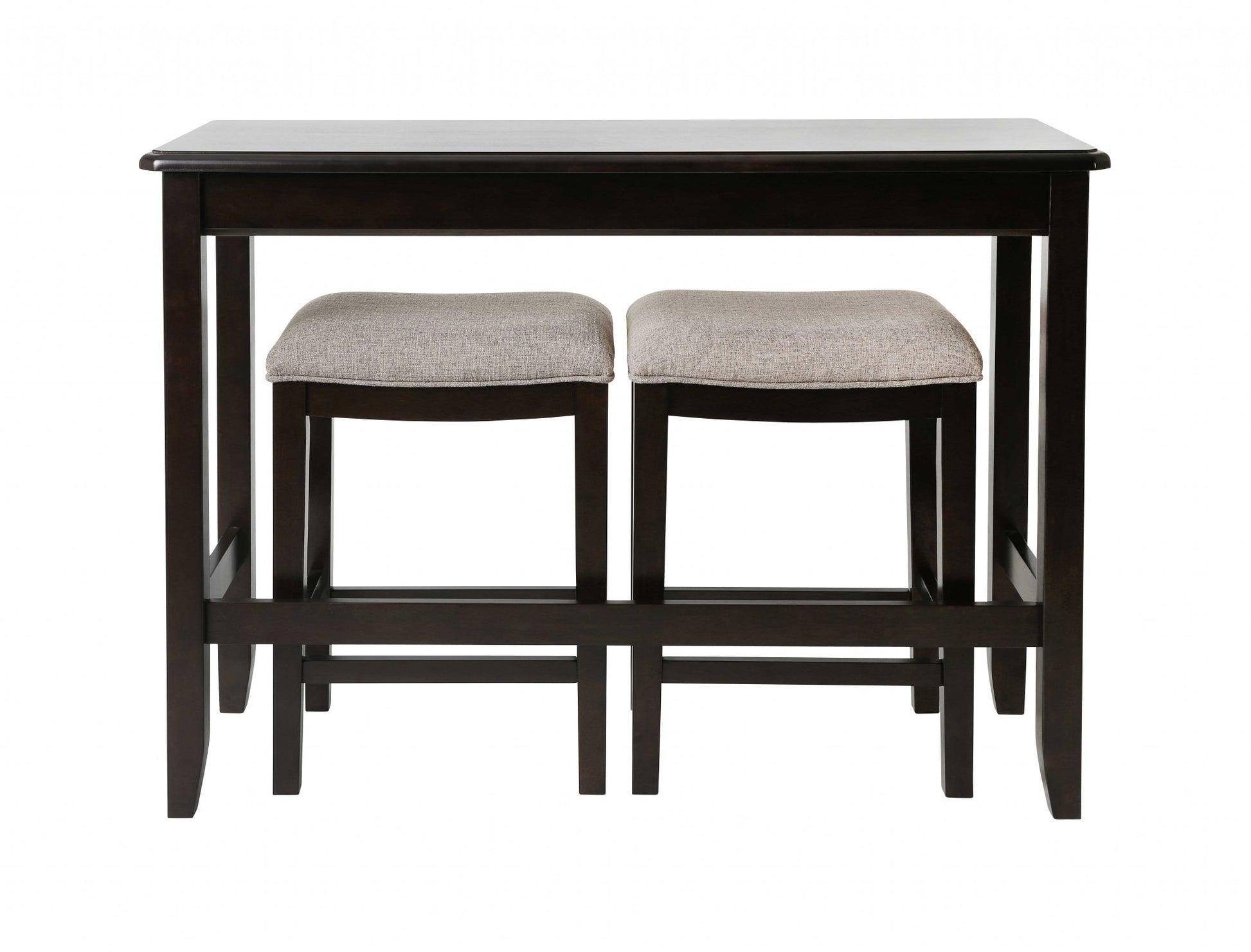 Perfecto Espresso Finish Sofa Table With Two Bar Stools By Homeroots | Bar Stools & Table | Modishstore - 5