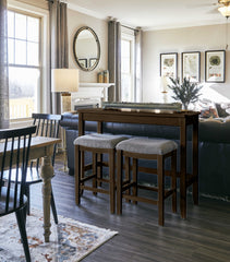Perfecto Espresso Finish Sofa Table With Two Bar Stools By Homeroots