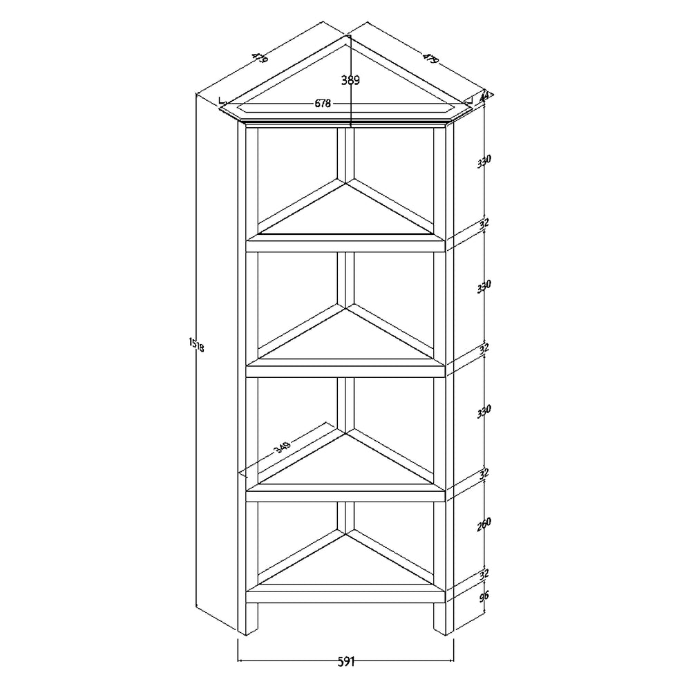 60" Bookcase with 2 Shelves in Washed Grey By Homeroots - 379943 | Bookcases | Modishstore - 6