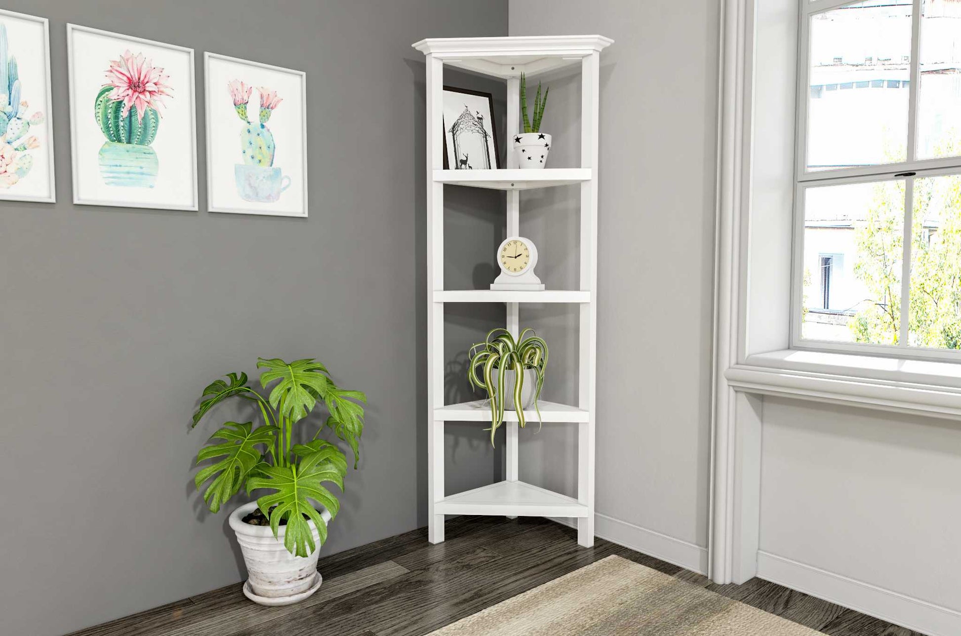 60" Bookcase with 2 Shelves in Washed Grey By Homeroots - 379943 | Bookcases | Modishstore - 9