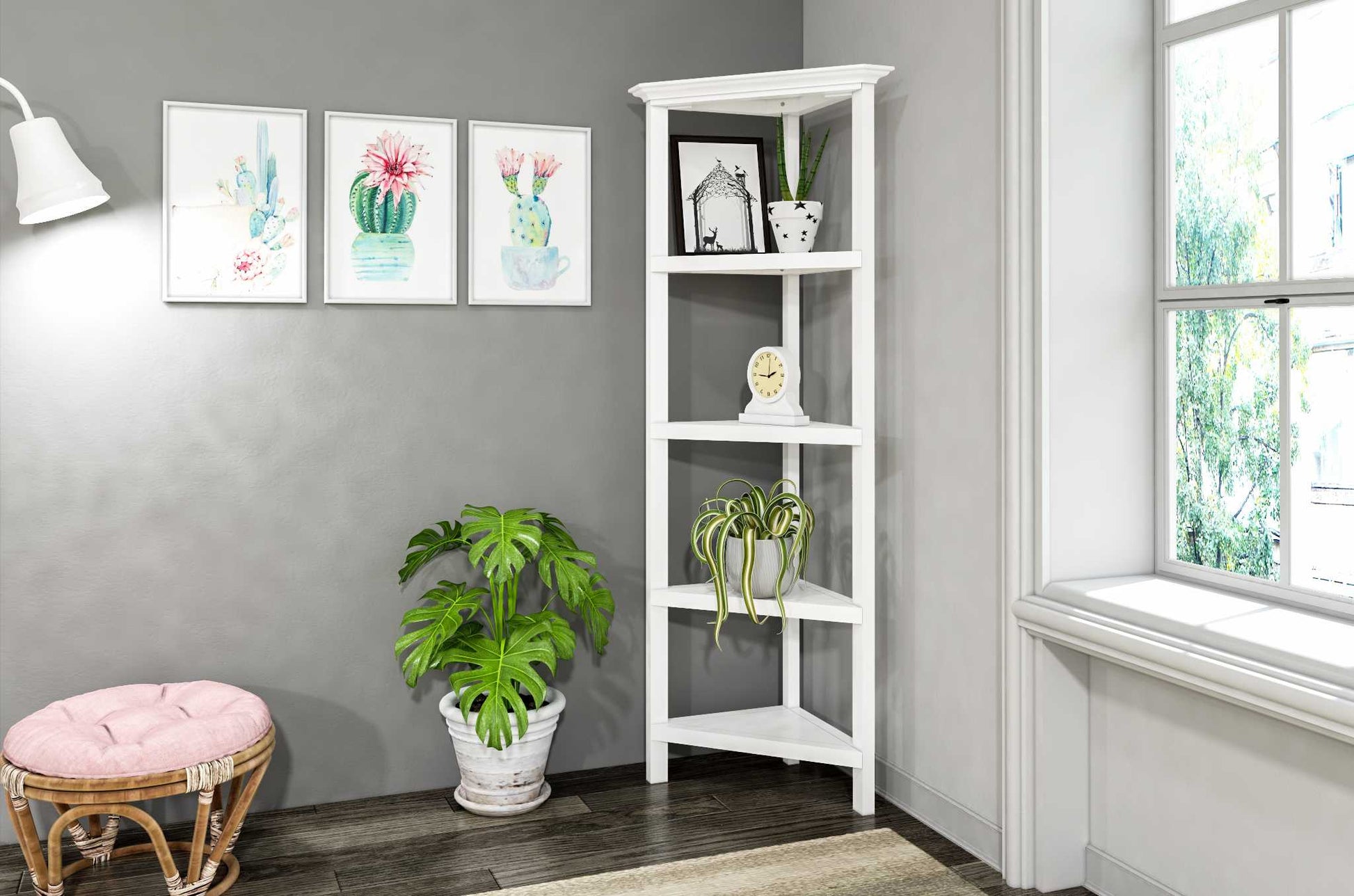 60" Bookcase with 2 Shelves in Washed Grey By Homeroots - 379943 | Bookcases | Modishstore - 10