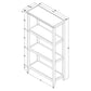 60" Bookcase with 2 Shelves in Washed Grey By Homeroots - 379946 | Bookcases | Modishstore - 11