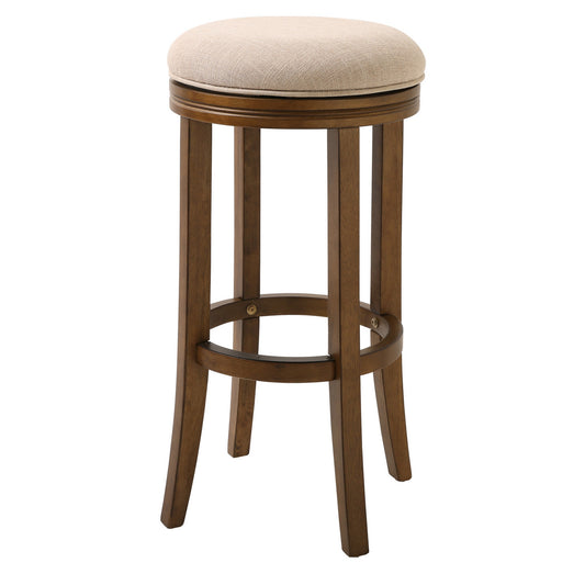 30" Honeysuckle Finished Solid Wood Frame With Cream Fabric Bar Stool By Homeroots | Bar Stools | Modishstore