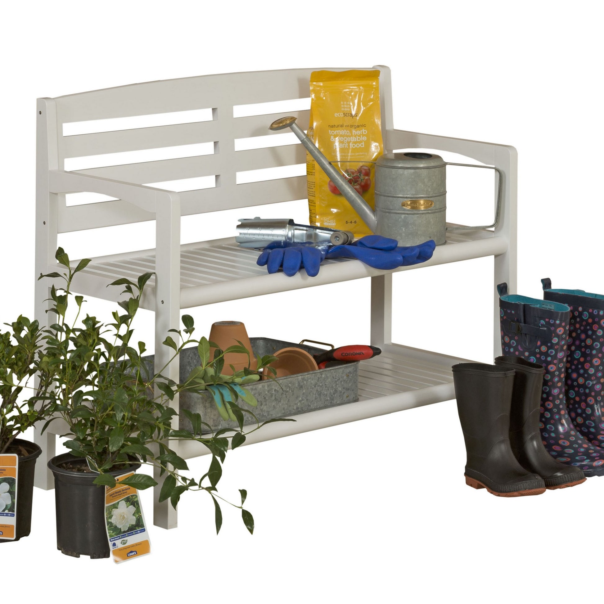 Chestnut Finish Solid Wood Slat Bench with High Back and Shelf By Homeroots | Benches | Modishstore - 8