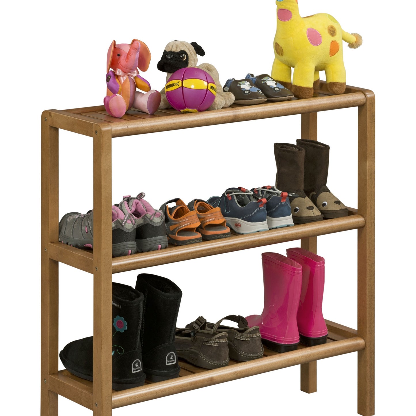 Walnut Versatile Shoe Rack Shelving Unit By Homeroots | Shelves & Shelving Units | Modishstore - 3