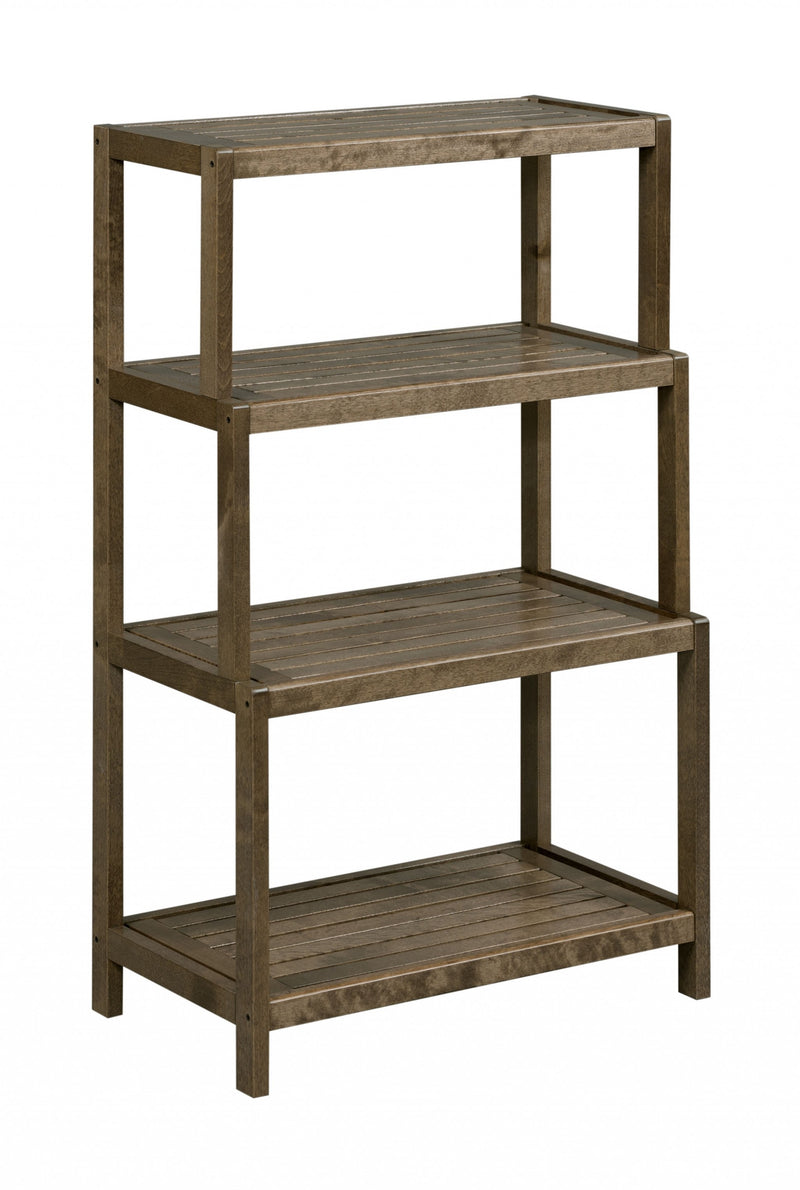 37" Bookcase with 4 Shelves in Antique Chestnut By Homeroots | Bookcases | Modishstore - 3