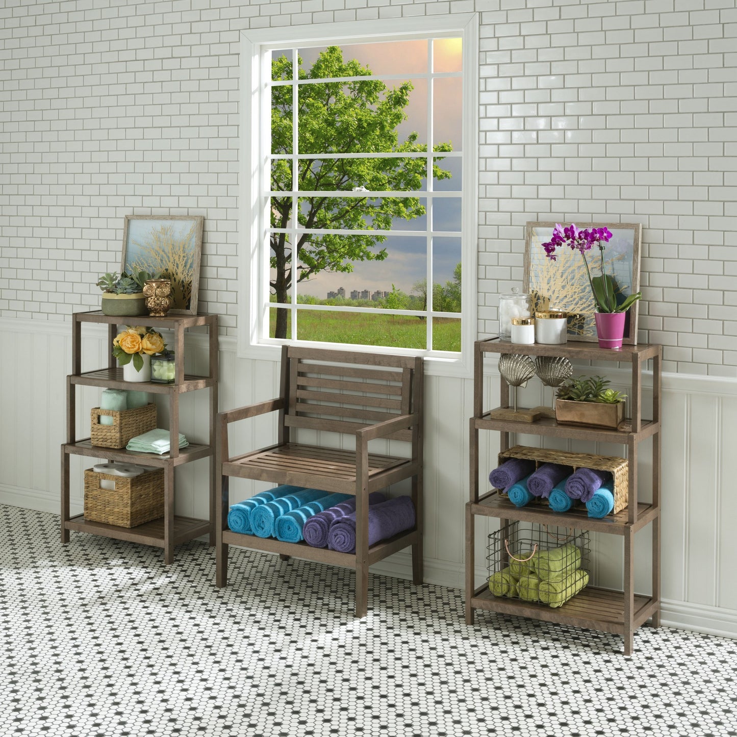 37" Bookcase with 4 Shelves in Antique Chestnut By Homeroots | Bookcases | Modishstore