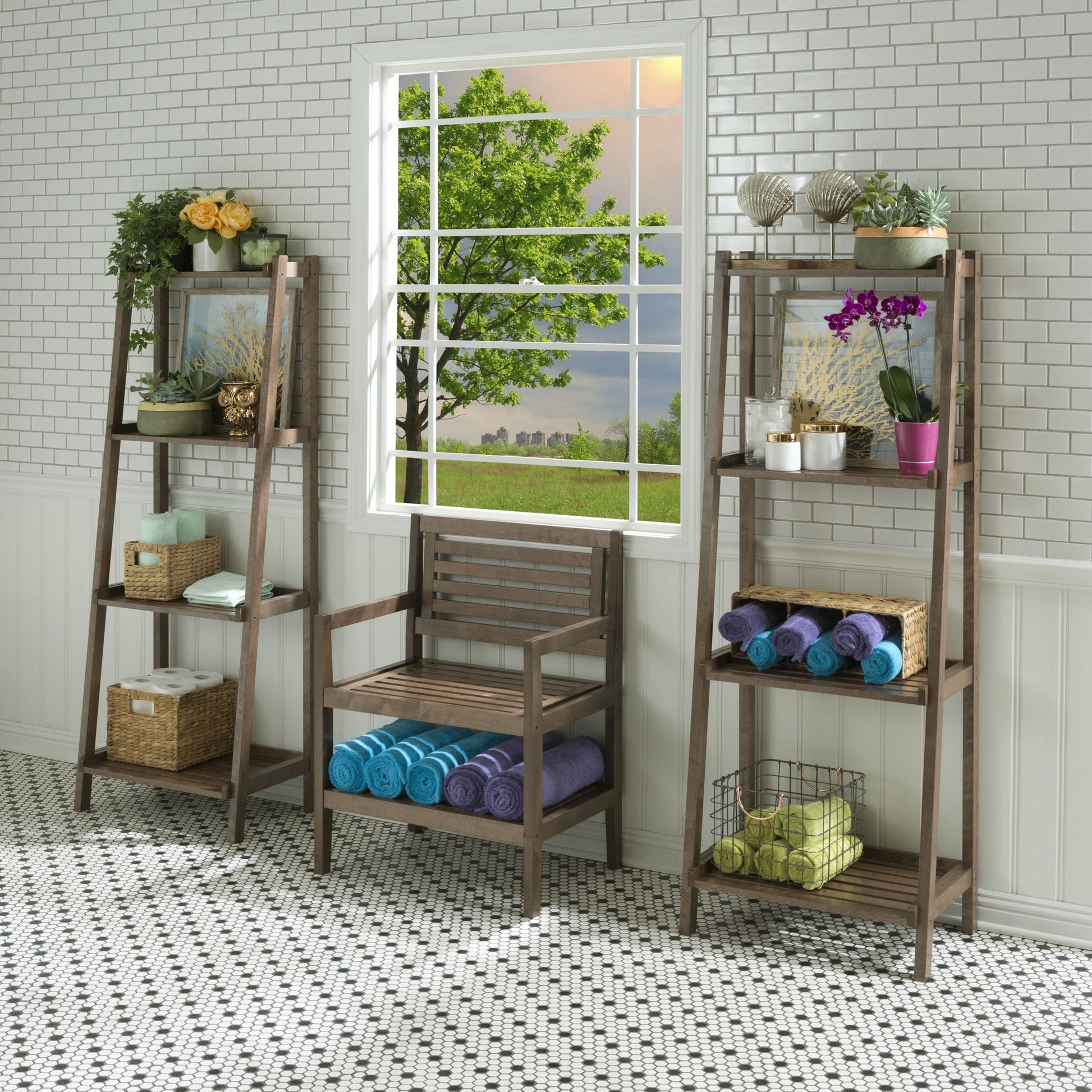 60" Bookcase with 4 Shelves in Antique Chestnut By Homeroots | Bookcases | Modishstore - 2