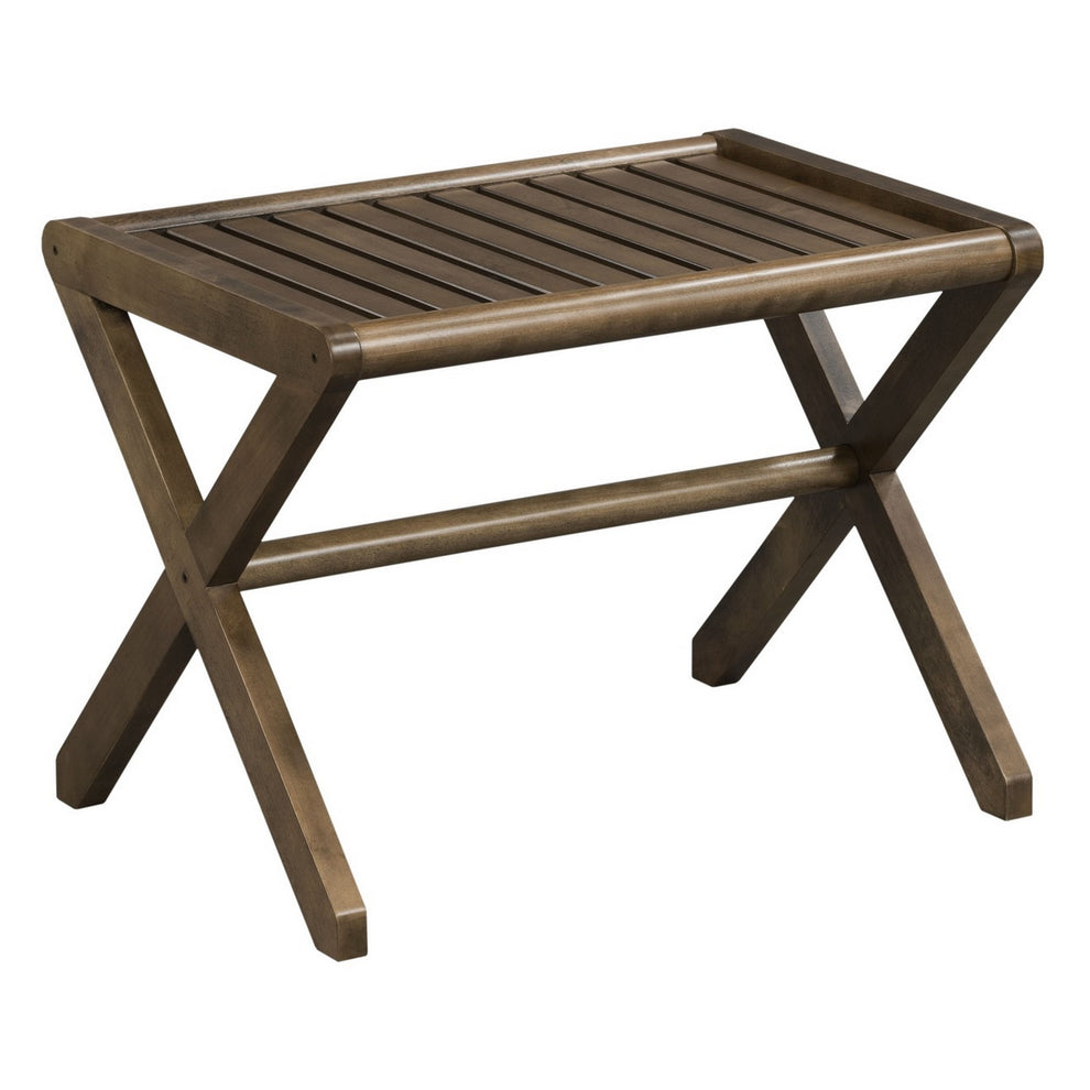 Antique Chestnut Finished Wooden Stool Bench By Homeroots | Stools | Modishstore - 2