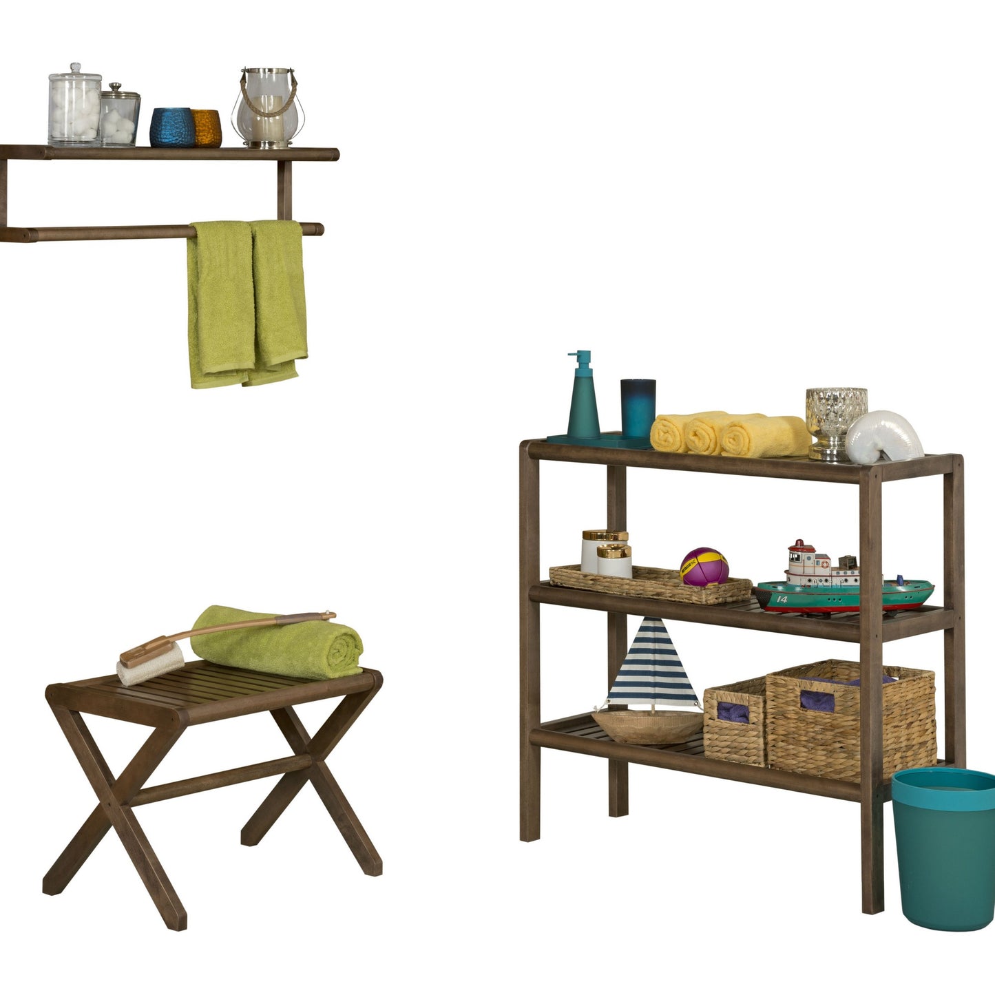 Antique Chestnut Finished Wooden Stool Bench By Homeroots | Stools | Modishstore - 5