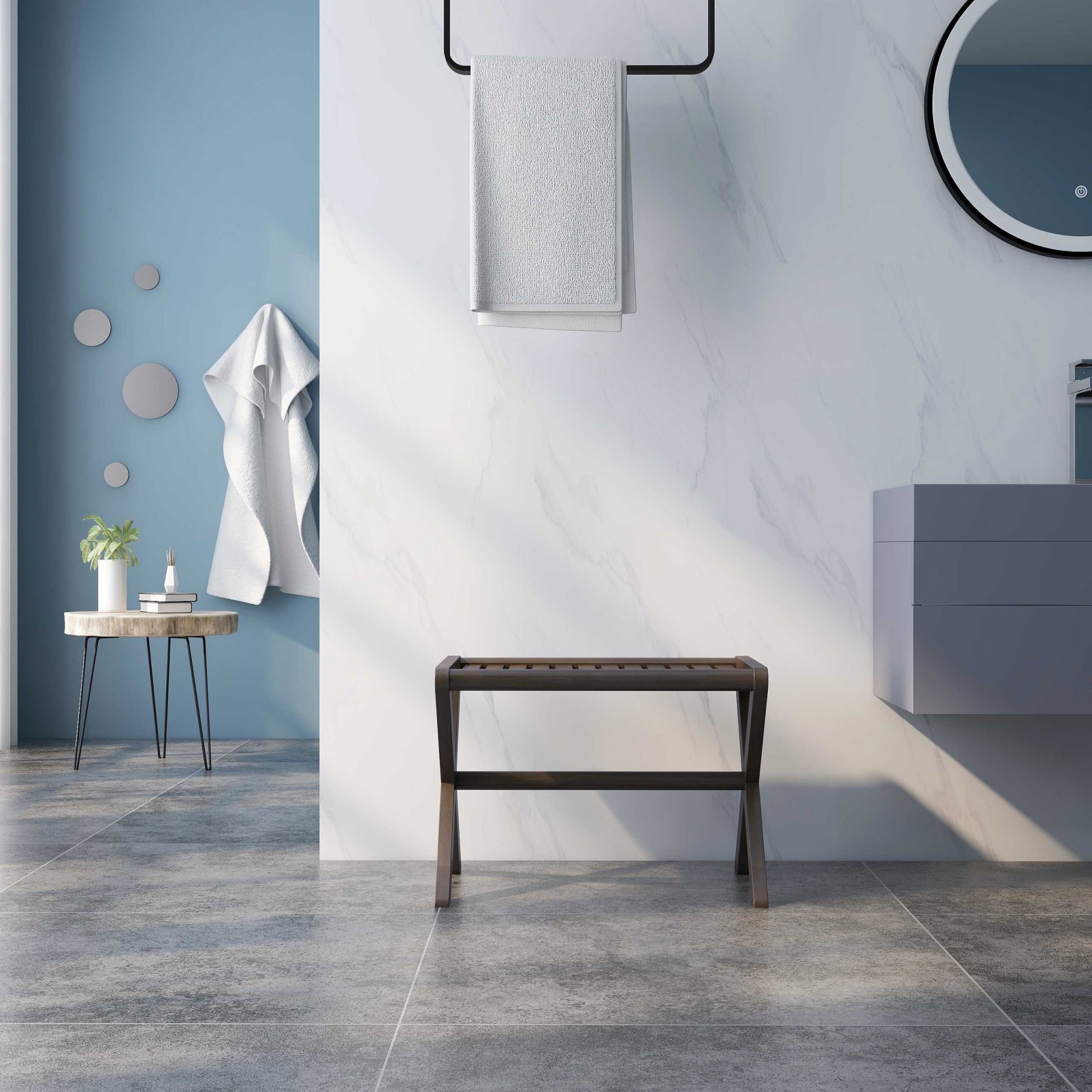 Antique Chestnut Finished Wooden Stool Bench By Homeroots | Stools | Modishstore