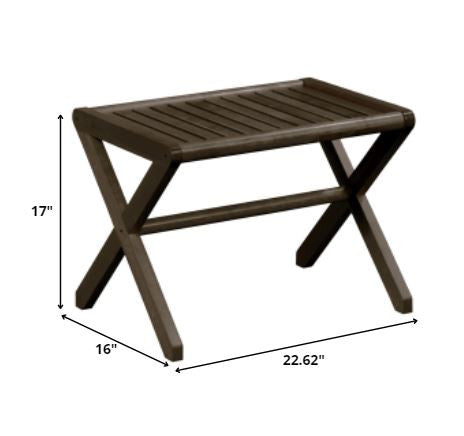 Antique Chestnut Finished Wooden Stool Bench By Homeroots | Stools | Modishstore - 11