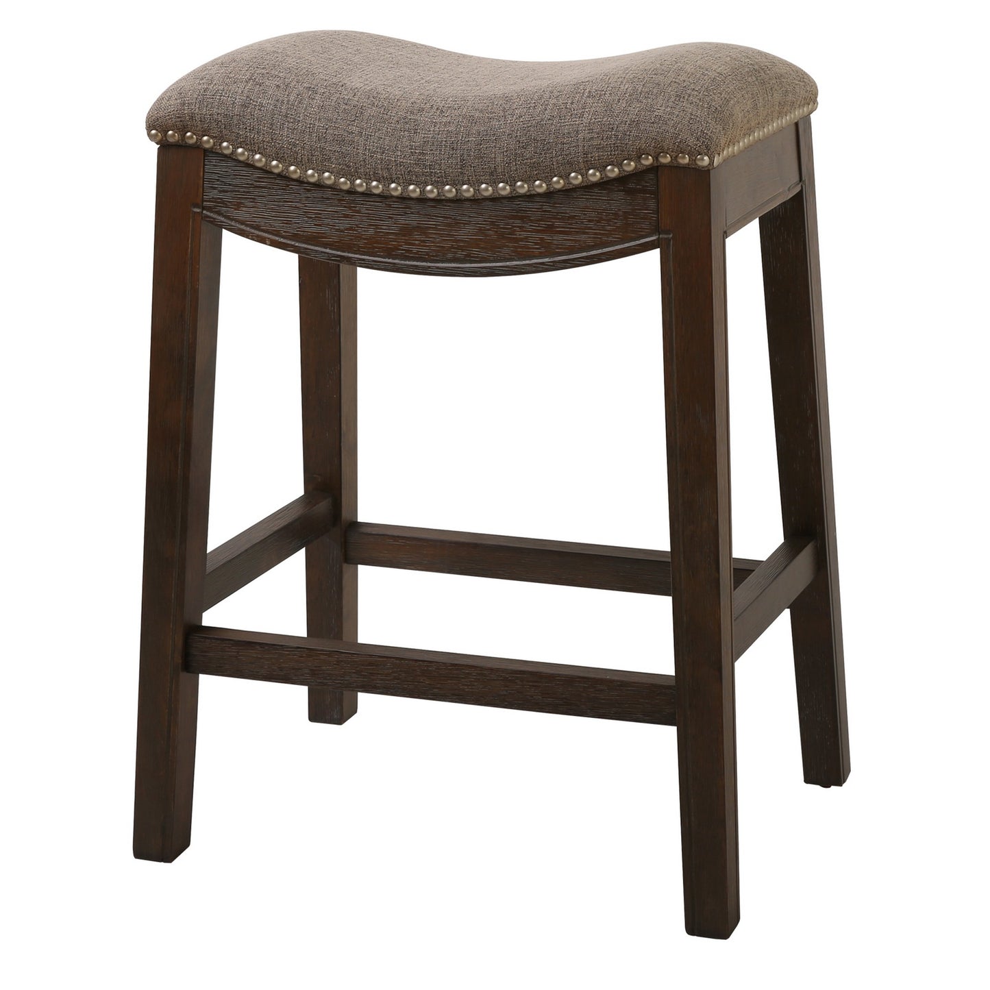 Counter Height Saddle Style Taupe Stool By Homeroots | Counter Stools | Modishstore