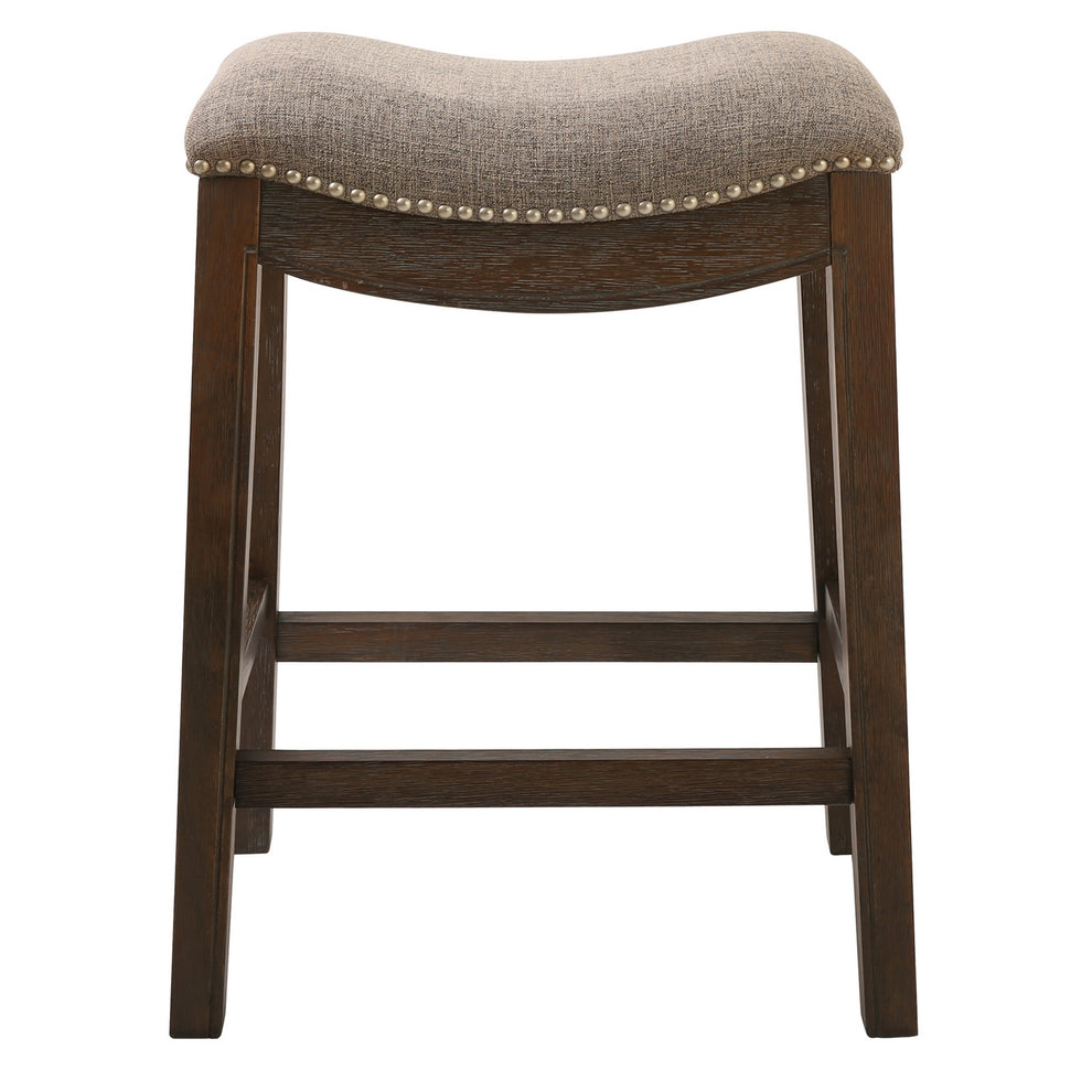Counter Height Saddle Style Taupe Stool By Homeroots | Counter Stools | Modishstore - 2