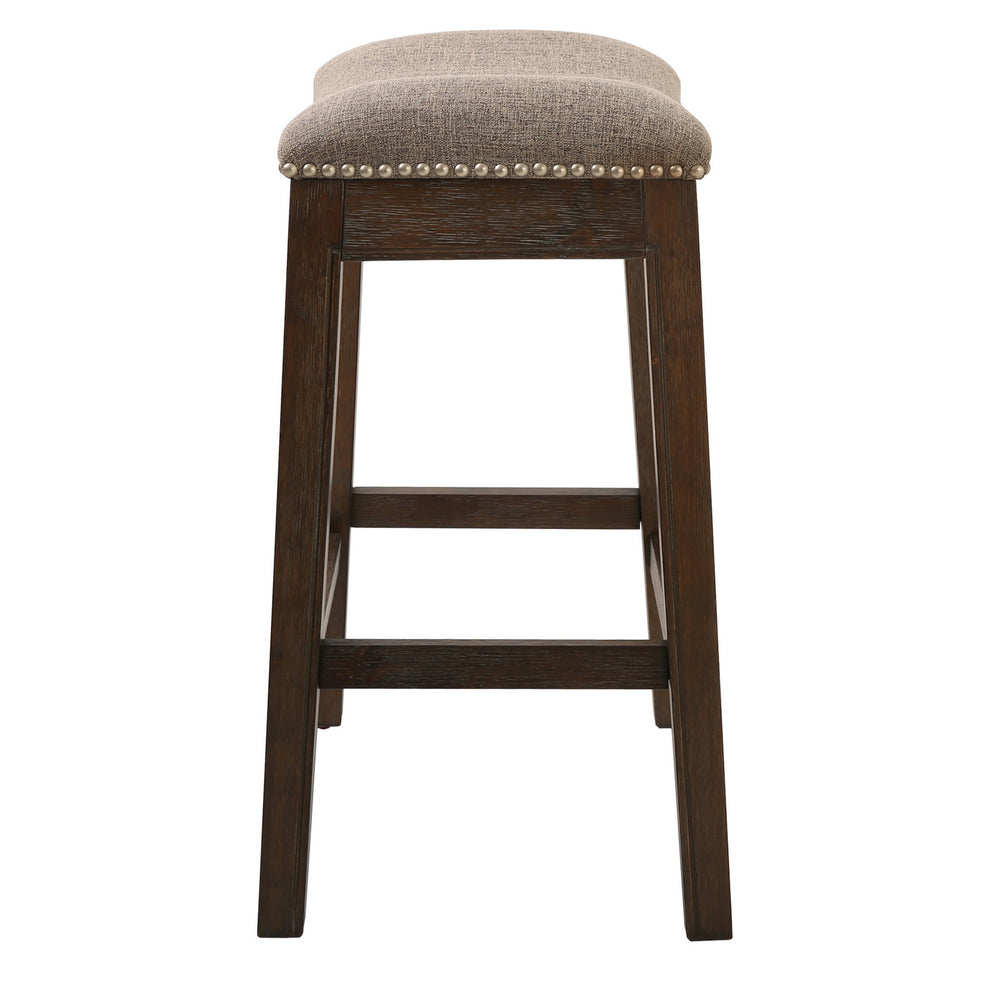 Counter Height Saddle Style Taupe Stool By Homeroots | Counter Stools | Modishstore - 3