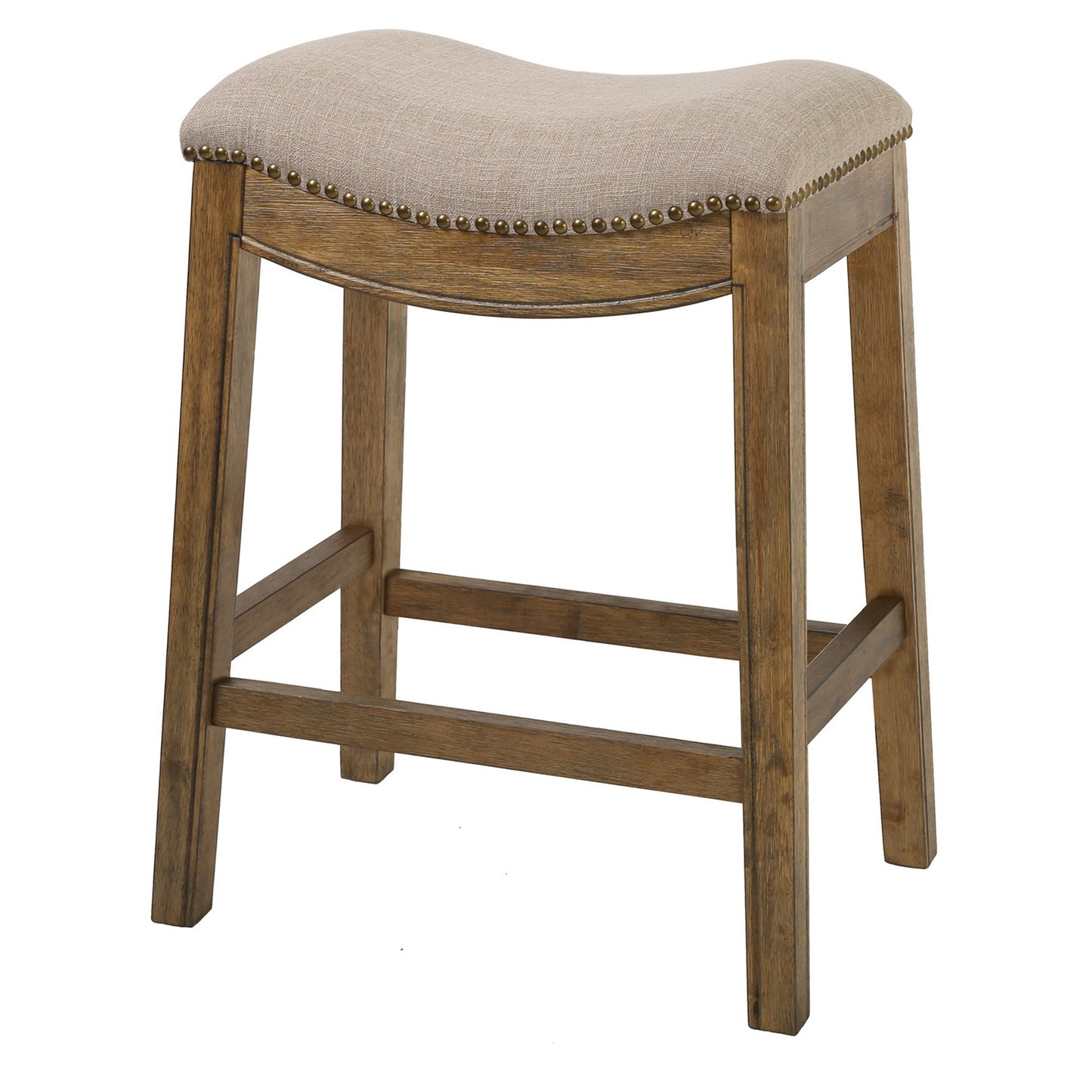 Counter Height Saddle Style Taupe Stool By Homeroots | Counter Stools | Modishstore - 5