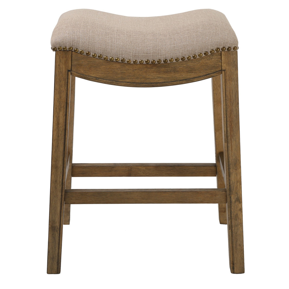 Counter Height Saddle Style Taupe Stool By Homeroots | Counter Stools | Modishstore - 6