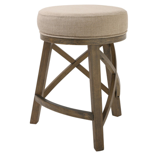 Counter Height Cream Modern Round Three Leg Stool By Homeroots | Counter Stools | Modishstore