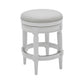Counter Height Round Counter Stool In Alabaster White Fabric By Homeroots | Counter Stools | Modishstore