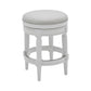 Counter Height Round Counter Stool In Alabaster White Fabric By Homeroots | Counter Stools | Modishstore - 3