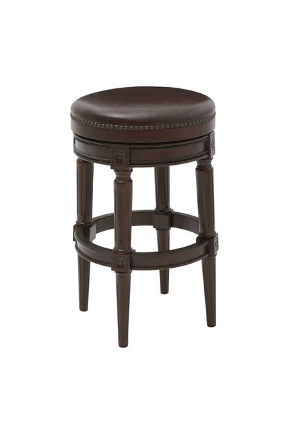 Distressed Walnut Finished Bar Height Round Stool By Homeroots | Bar Stools | Modishstore