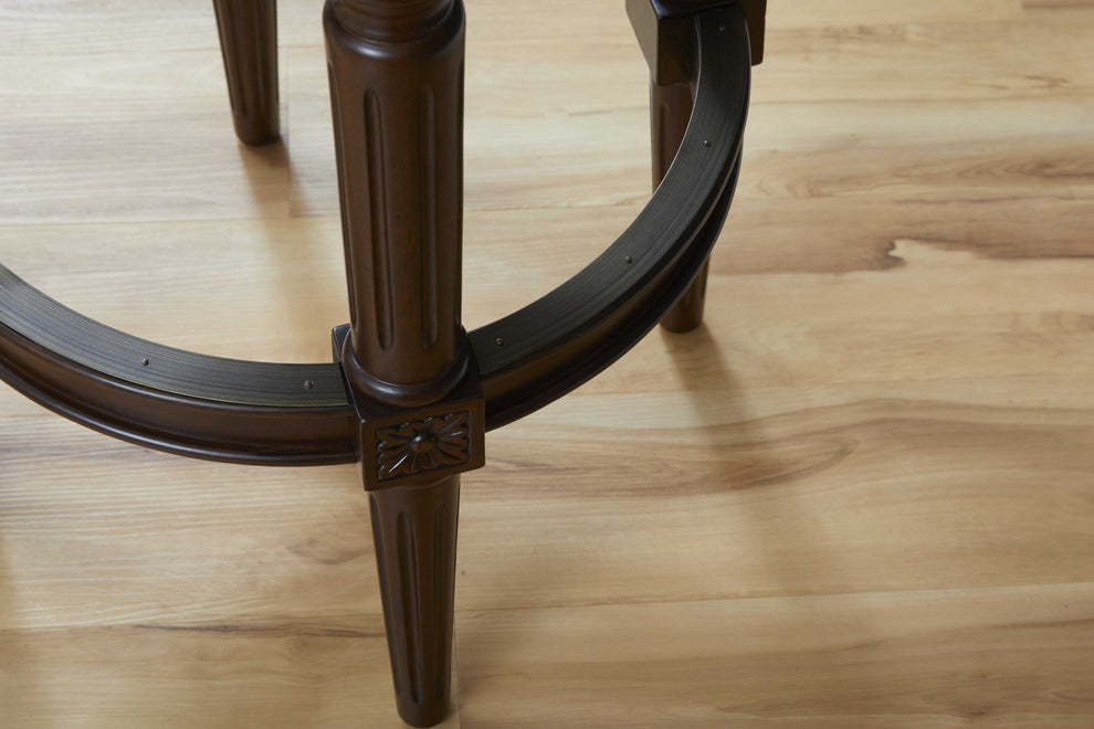 Distressed Walnut Finished Bar Height Round Stool By Homeroots | Bar Stools | Modishstore - 5