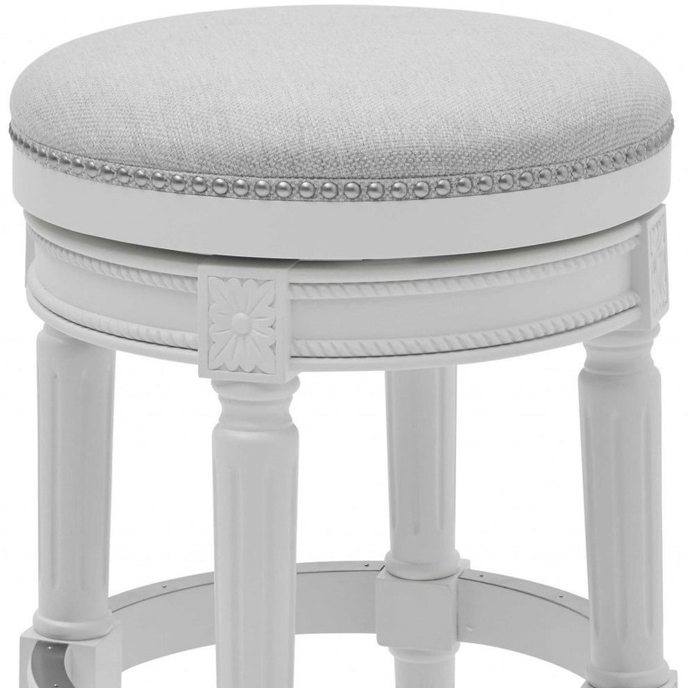 Distressed Walnut Finished Bar Height Round Stool By Homeroots | Bar Stools | Modishstore - 10