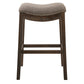 Bar Height Saddle Style Counter Stool With Taupe Fabric And Nail Head Trim By Homeroots | Counter Stools | Modishstore - 2